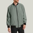 thumbnail image 4 of Fnooota Mens Bomber Jackets, Waterproof Casual Zip up Fall Outerwear with Pockets Green Size L, 4 of 4