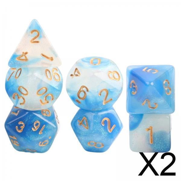 2x7x Dados Poliédricos Juego De Fiesta Juego De Dados Para Juego De Mesa
