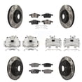 thumbnail image 1 of Transit Auto Front Rear Disc Brake Coated Caliper Drilled Slotted Rotors and Ceramic Pads Kit (10Pc) for Car Ford Escape KCD-100347T, 1 of 11