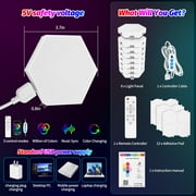 8 pack Hexagon Wall Lights - Smart RGB Hexagonal LED Panels APP Controlled with Music Sync, Honeycomb Design, for Gaming, Bedroom, Kids Room Decor