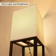 thumbnail image 5 of Floor Lamp with Shelves for Living Room, Shelf Floor Lamp with 3 CCT LED Bulb, Corner Display Standing Column Lamp Etagere Organizer Tower Nightstand with White Linen Shade for Bedroom Office, 5 of 7