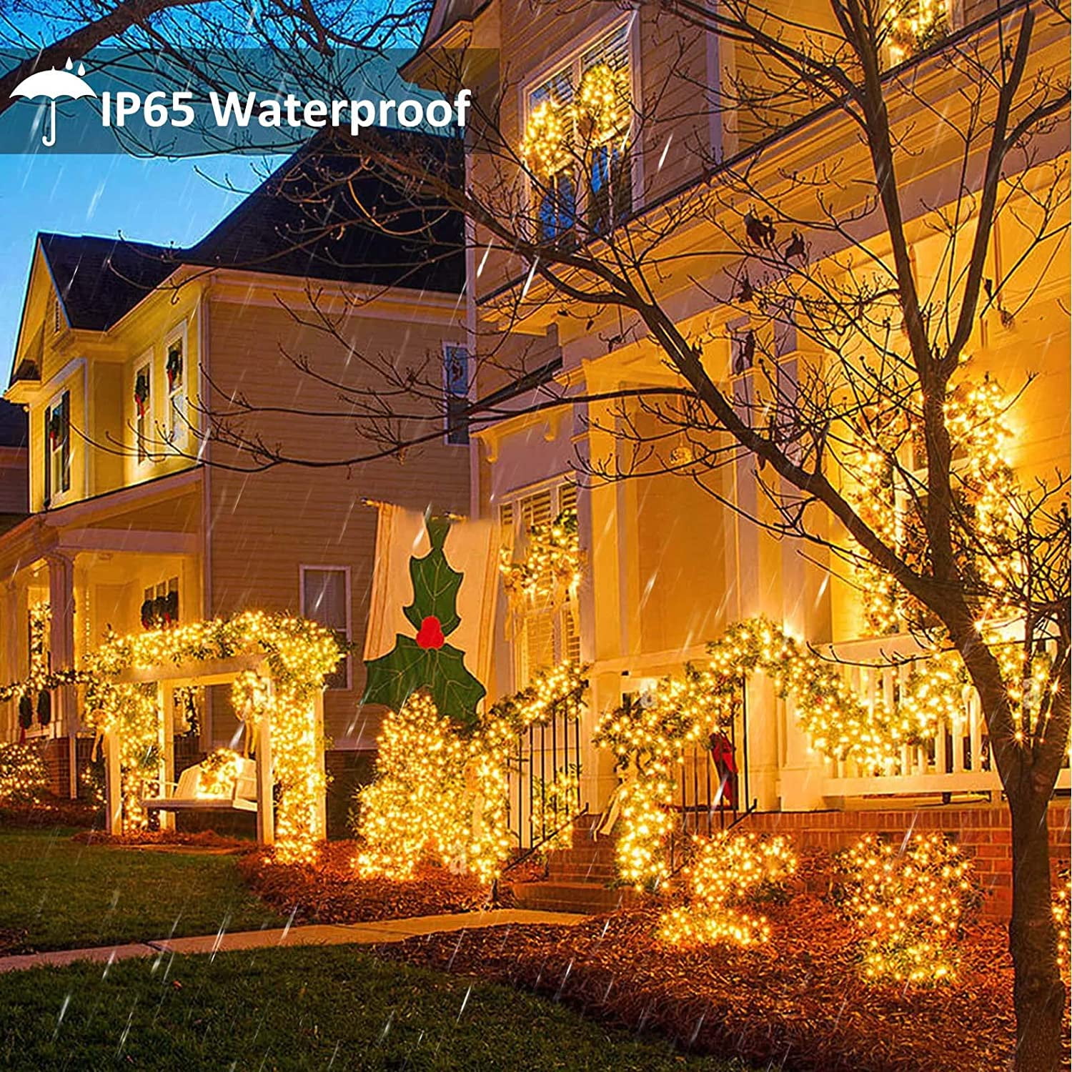 GooingTop 2 Pack Solar String Lights Outdoor Waterproof,104.6ft 320 LED Solar Fairy Lights Outside with 8 Modes for Patio Garden Tent Yard Party Tree Christmas Outdoor Decor(Warm White)