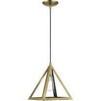 1 Light Pendant in Geometric Style-17 inches Tall and 9.75 inches Wide-Antique Brass Finish Bailey Street Home 218-Bel-4828761