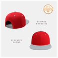 thumbnail image 4 of CHOK.LIDS Flat Bill Visor Classic Snapback Hat Blank Adjustable Brim High Top End Trendy Color Style Two Tone Baseball Cap (Red/Light Grey), 4 of 4
