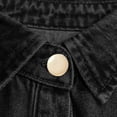 thumbnail image 5 of ClodeEU Women's Fringe Trim Hem Denim Shacket,Oversized Long Sleeve Button Down Jean Shirt Jacket ,Women's Plus S, 5 of 6