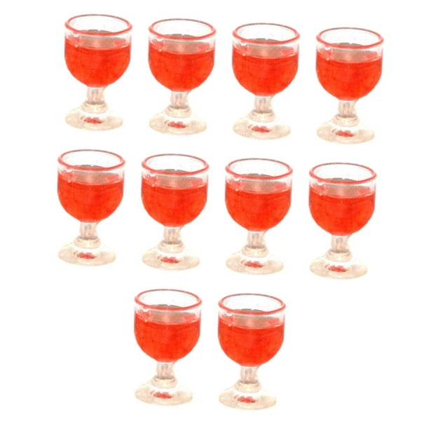 Copas de vino en miniatura Hugo accesorios de cocina para casa de muñecas 10 Rojo