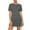 Dark Gray, variant on Women's Short Sleeve Mini Dress Drawstring Side Ruched Bodycon Crewneck Solid Color Tight Nightclub Party Casual Dress Hot Pink M