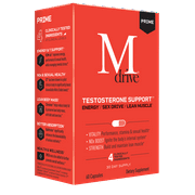 Mdrive Prime - Testosterone Support for Men, Max Energy, Stress Relief and Lean Muscle, KSM-66 Ashwagandha, S7 Nitric Oxide Booster, Bioperine and DHEA, 60 Capsules.