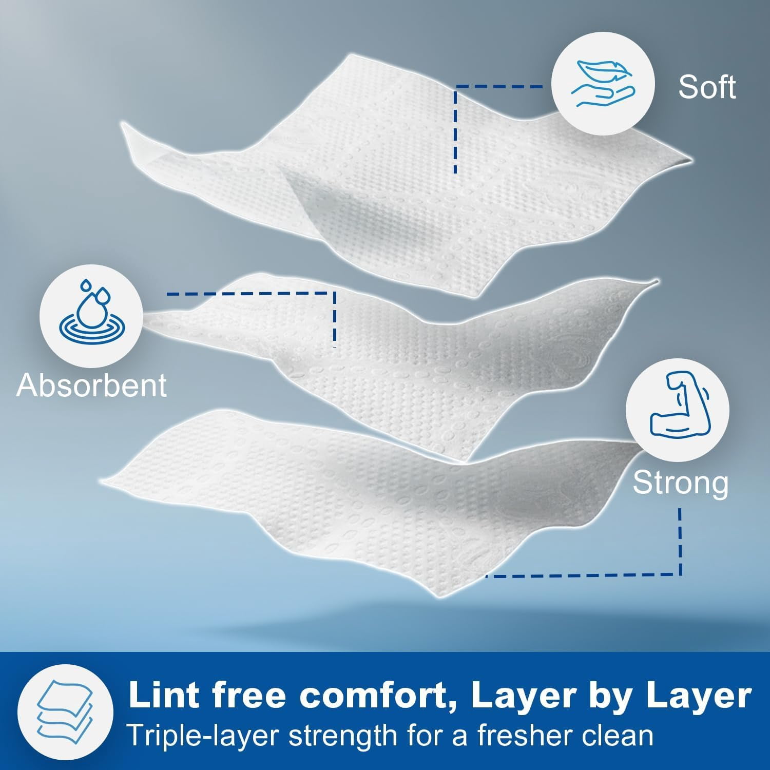 Premium 3-Ply Toilet Paper – 60 Rolls Ultra Soft, Strong, Septic-Safe Commercial Toilet Paper | Super Absorbent Bath Tissue | Ideal for Commercial, Home & RV Use (3-Ply, 60, Count)