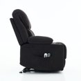 thumbnail image 6 of Black Power Recliner Chair for Seniors, Remote-Controlled Heating & Massage, Assistive Lift Recliner with Cup Tray, Corduroy Upholstery, Medium-Firm, Classic American Style for Living Room, 6 of 9