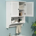 thumbnail image 2 of Medicine Cabinet, Bathroom Wall Cabinet, 2 Doors Over The Toilet Space Saver Storage Cabinet with Large Space, White, 2 of 8