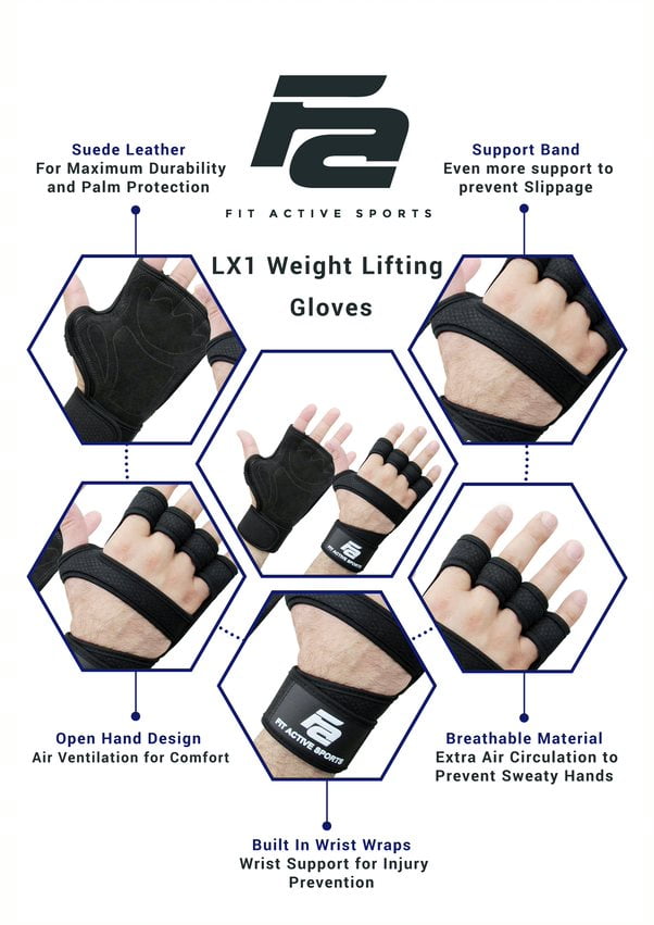 Details about   Fit Active Sports Weight Lifting Gloves For Workout Gym Cross Training Pull Ups 