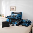 thumbnail image 6 of Homewish Boys Ball Game 7 Pieces Bedding Comforter Set,Carolina Rugby Full Bedding Set,Blue Black Fitted Sheet Flat Sheet For Boys Teens,Breathable Home Decor Reversible, 6 of 8