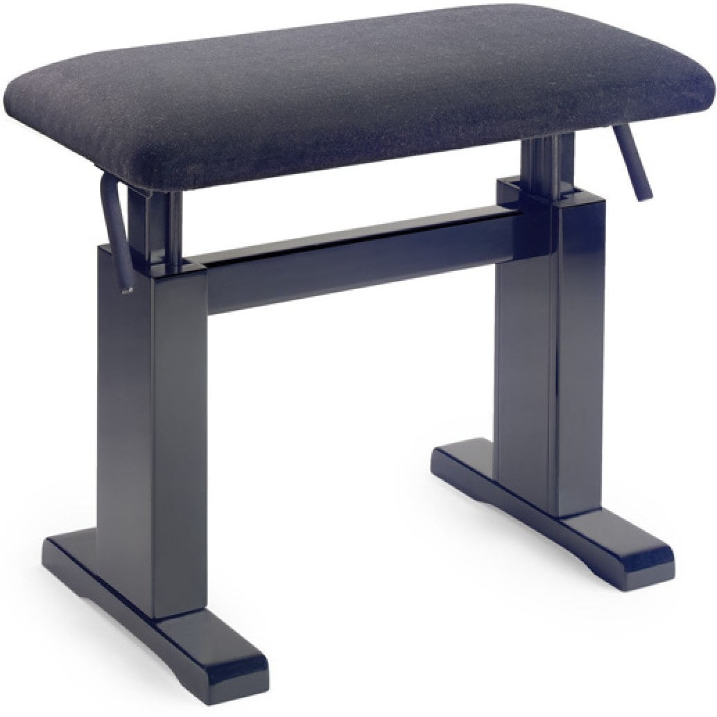 Musician's Gear Hydraulic Lift Piano Bench Black Velvet Top Black Matt Finish