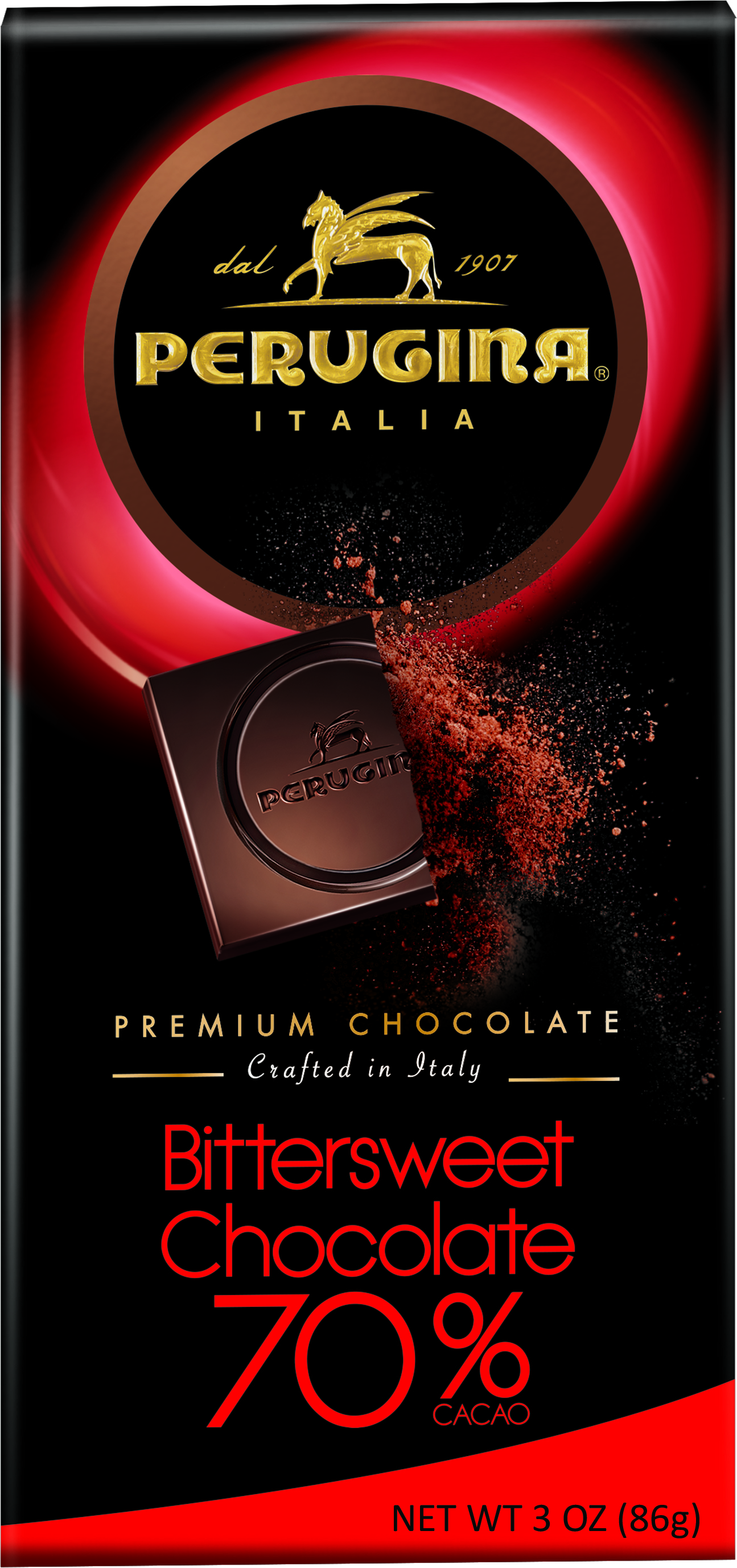 Perugina Bittersweet Chocolate Bar 70 3.5 oz