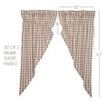 thumbnail image 2 of VHC Brands Annie Buffalo Portabella Check Farmhouse Prairie Short Panel Curtain Set 63x36x18, 2 of 6