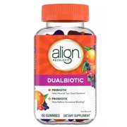 Align DualBiotic Prebiotic & Probiotic Daily Supplement Gummies - Natural Fruit - 60ct