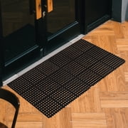 Ktaxon 36 x 36 Rubber Floor Mat with Drainage Holes, Anti-Fatigue Non-Slip Drainage Mat Entry Door Mat for Kitchen Restaurant, Black