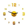 thumbnail image 3 of opvise 3D Acrylic Mirror Effect Wall Clock DIY Sticker Mural Decal Home Bedroom Decor Golden, 3 of 8