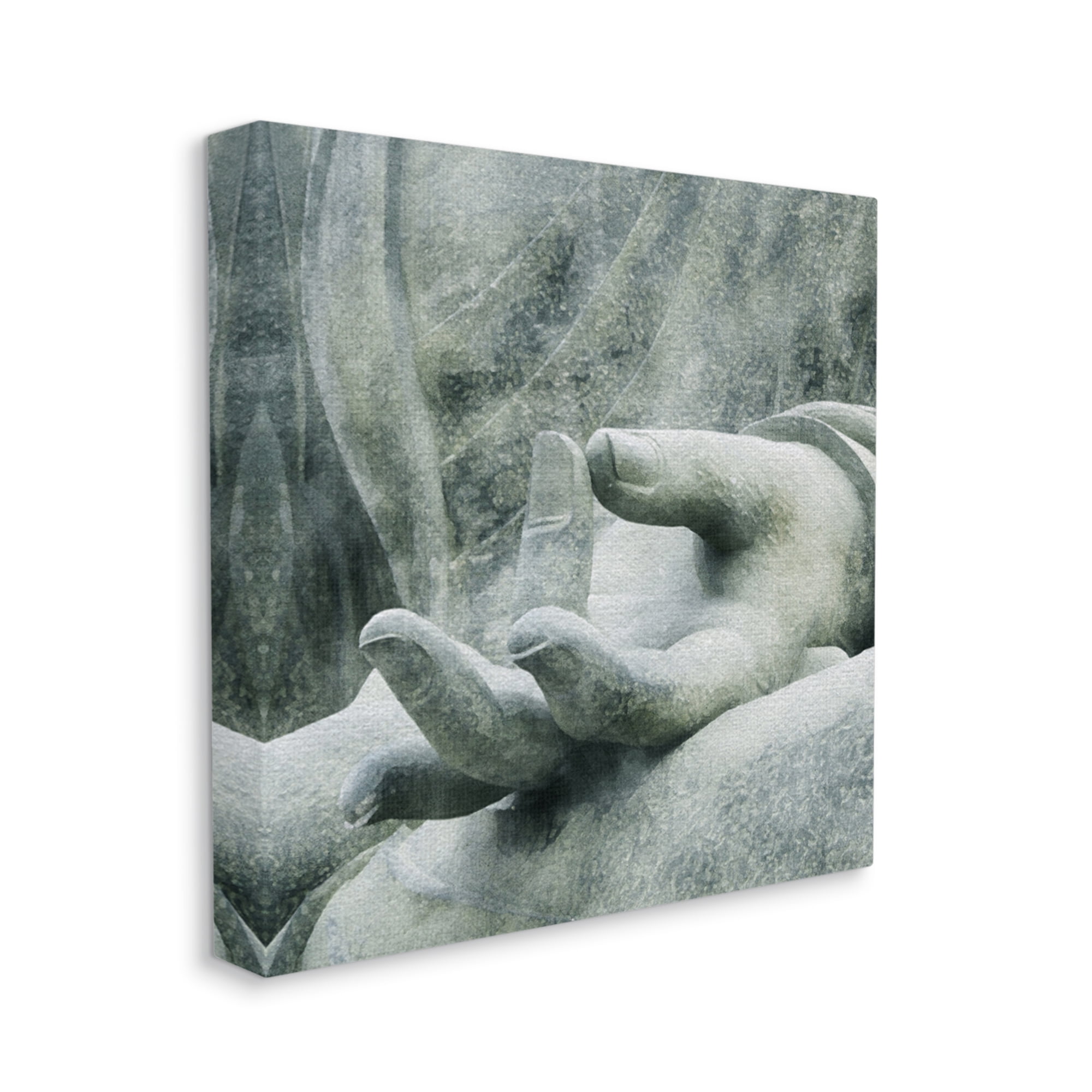 Stupell Industries Buddha Meditation Hands Figurative Photography Gallery Wrapped Canvas Print Wall Art, 17 x 17
