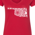 thumbnail image 4 of Inktastic Oklahoma Silhouette Mandala Women's V-Neck T-Shirt, 4 of 5