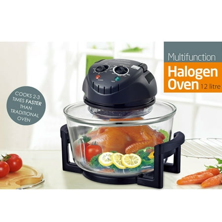 Excelvan Infrared Halogen Convection Technology Oven with extender ring, Oil-less Air Fryer,12 Quart, 1200 watt, Healthy Low Fat