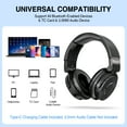 thumbnail image 2 of TISHORE Wireless Bluetooth over Ear Headphones, Foldable with Microphone, Noise Cancelling, Black, 2 of 10