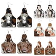 thumbnail image 6 of Retro West Cowboy Genuine Leather Earrings Cartoon Animal Pattern Custom Jewelry, 6 of 6