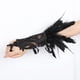 thumbnail image 4 of Guantes largos góticos de encaje de plumas artificiales, guantes largos de malla gótica para mujer, para , mujeres y niñas, actuación en, 4 of 7