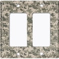 thumbnail image 2 of Metal Light Switch Plate Outlet Cover (ACU Camo - Double Rocker), 2 of 2