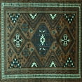 thumbnail image 1 of Ahgly Company Indoor Square Persian Turquoise Blue Traditional Area Rugs, 6' Square, 1 of 4