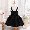 thumbnail image 5 of AINIYS Girls Turn-Down Collar Short Sleeve A-Line Dress With Hidden Back Zipper Flowy Skirt For Party And Tea Party Black 100, 5 of 9