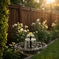 thumbnail image 1 of Rewenti Bloom Outdoor Garden Floating Hanging Solar Bird Feeder Birdbath Fountain Water Feature, 1 of 4