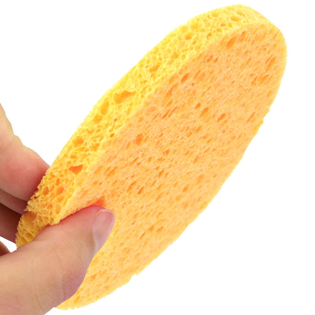 WASHWEPE Compressed Wood Pulp Sponge Natural 50Pcs 3x3x0.3In