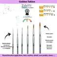 thumbnail image 2 of ZEM BRUSH Golden Taklon Short Handle Detail and Rounds Artist Paint Brush Set, 2 of 4
