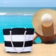 thumbnail image 4 of Yhmxh Organizadores y almacenamiento Bolso de lona a rayas de cuerda de cáñamo para mujer, moderno, para viajes, compras, práctico, de gran capacidad, para playa Almacenamiento de ducha, 4 of 5