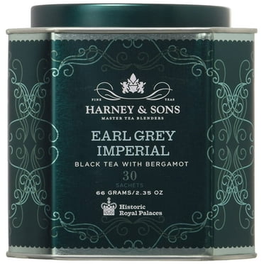 Harney & Sons Earl Grey Imperial Tea Tin - Fine Black Tea with Natural Bergamot - 2.35 Ounces, 30 Sachets