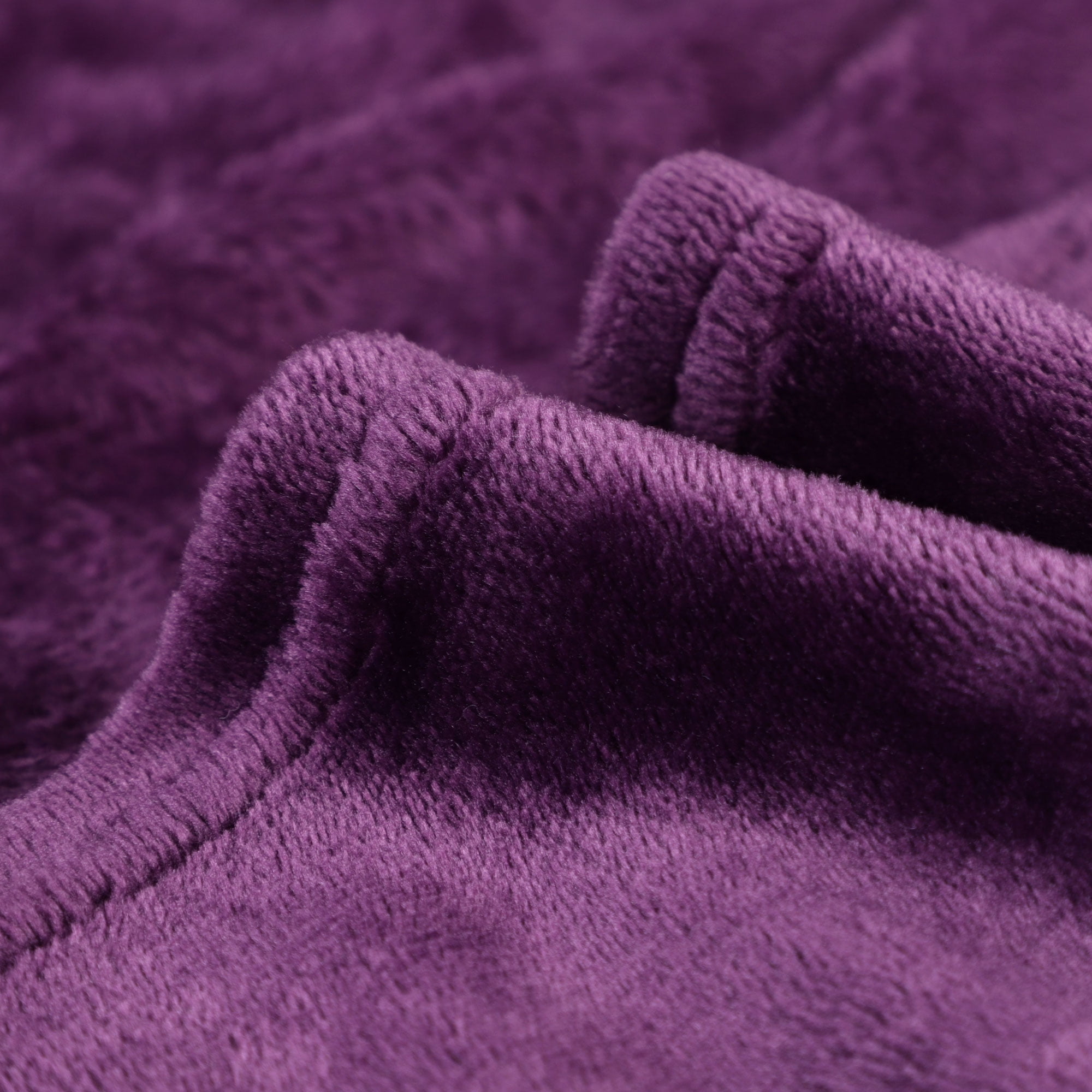 REGALWOVEN 1 Pcs Home Warm Soft Microplush Fleece Solid Throw Blanket Dark Purple 78" x 90"