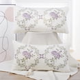 thumbnail image 5 of Home Soft Things Embroidery Canvas Throw Pillow Cover Pillow Case 2 Piece Set - Rose - Lilac - 14" x 26" LUMBAR, 5 of 7
