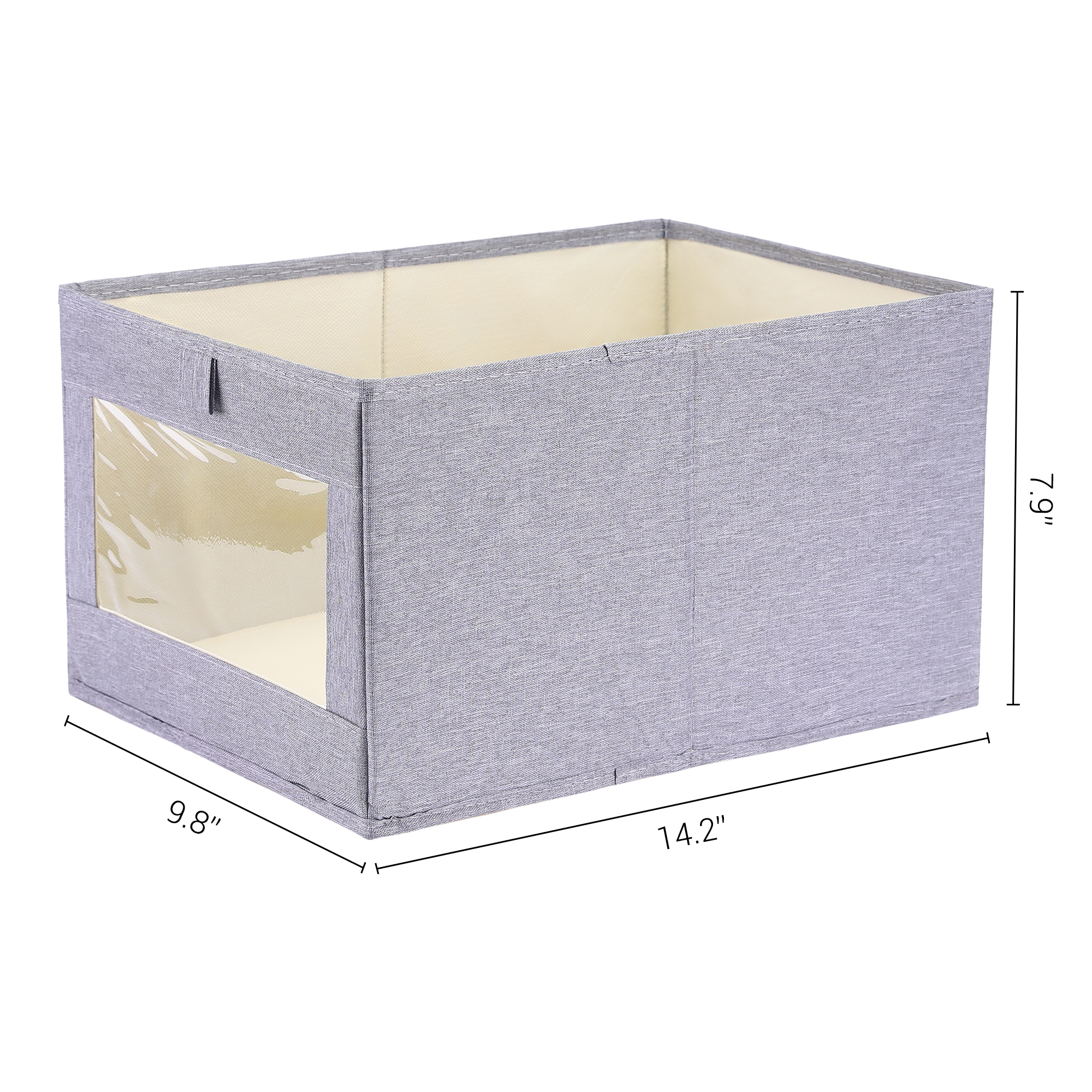 Unique Bargains Fabric Storage Bin 1 Pack Collapsible Storage Basket for Organizing Gray