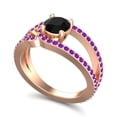 thumbnail image 2 of 2.50 Carat Fine Round Cut Citrine & Amethyst Gemstone Bridal Ring for Ladies Solid 18K Rose Gold Size 7 by Diamond-Capitals, 2 of 8