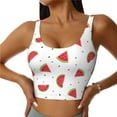 thumbnail image 2 of Uemuo Hand Drawn Watermelon Pattern Women's Sports Bra - High Impact Support, Breathable, and Comfortable Athletic Bra for Running, Yoga, and Workouts, 2 of 9