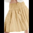 thumbnail image 3 of Falda Plisada de Cintura Alta con Volantes para Mujer, Falda de Tenis, Falda Pantalón Deportiva para Correr y Patinar. Albaricoque L, 3 of 8