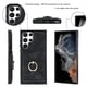 thumbnail image 3 of Funda de cuero estilo vintage para Samsung S22 Ultra con ranura para tarjetas, anillo giratorio de 360 grados, protección para la cámara, protección en las 4 esquinas, gran robustez., 3 of 5