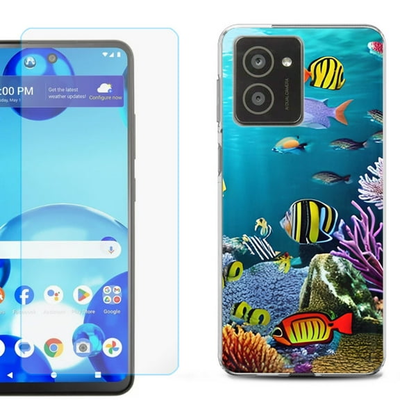 For HMD Vibe Shockproof Phone Case Cover with Tempered Glass Screen Protector, by OneToughShield - Underwater