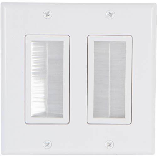 Buyer's Point Dual Brush Wall Plate [UL Listed] (White Kit)