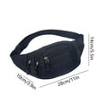 thumbnail image 3 of Fanny Pack for Women Men, Plus Size Adjustable Strap, Cloth Material, 3 Zipper Pockets, Crossbody & Waist Bag for Travel Running, 3 of 6