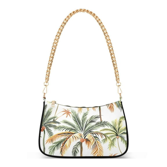 Coconut Trees FullWomen Small Shoulder Bag Crossbody Tote Hobo Bags Purse Clutch Handbags with Chain Strap for Women