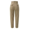 thumbnail image 2 of Gubotare Womens Pants Dressy Casual Women's Yoga Pants Soft Comfy Stretch Loose Straight Casual Pants Running Workout Lounge Pants with Pockets (Khaki,S), 2 of 5