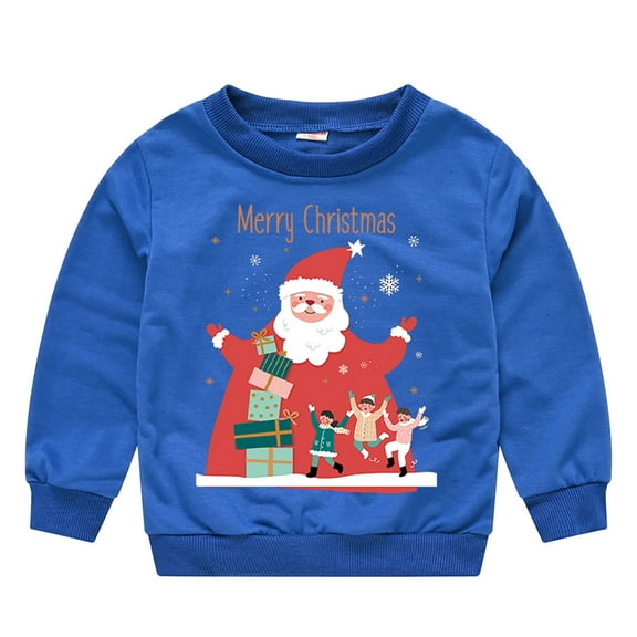 XXWXYD Toddler Boys Girls Christmas Sweater Santa Claus Print Long Sleeve Warm Knit Pullover Winter Clothes for 1-5 Year Old Kids